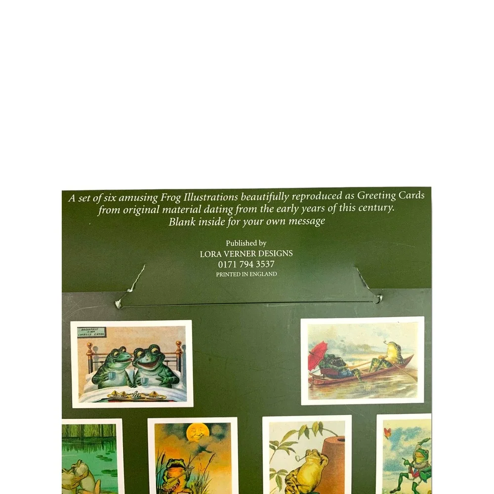 6 Greeting Cards with Envelopes The Lora Verner Collection of Frogs Gift Pack
